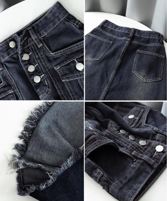 送料無料 新品 レトロデニムスカート ハイウエスト 韓国 < 女性ファッション  送料無料 新品 レトロデニムスカート ハイウエスト 韓国 < 女性ファッションの