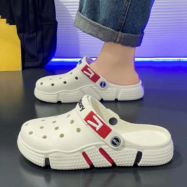 超お買い得1690円★人気商品 メンズサマートレンディサンダル - ホワイトに赤&青のアクセント、柔らかい厚底 27cm 白 < 男性ファッション  超お買い得1690円★人気商品 メンズサマートレンディサンダル - ホワイトに赤&青のアクセント、柔らかい厚底 27cm 白  < 男性ファッションの