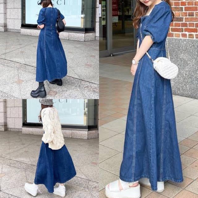 ZARA★ボリュームスリーブスクエアネックデニムロングワンピース★ < ブランド  ZARA★ボリュームスリーブスクエアネックデニムロングワンピース★  < ブランドの
