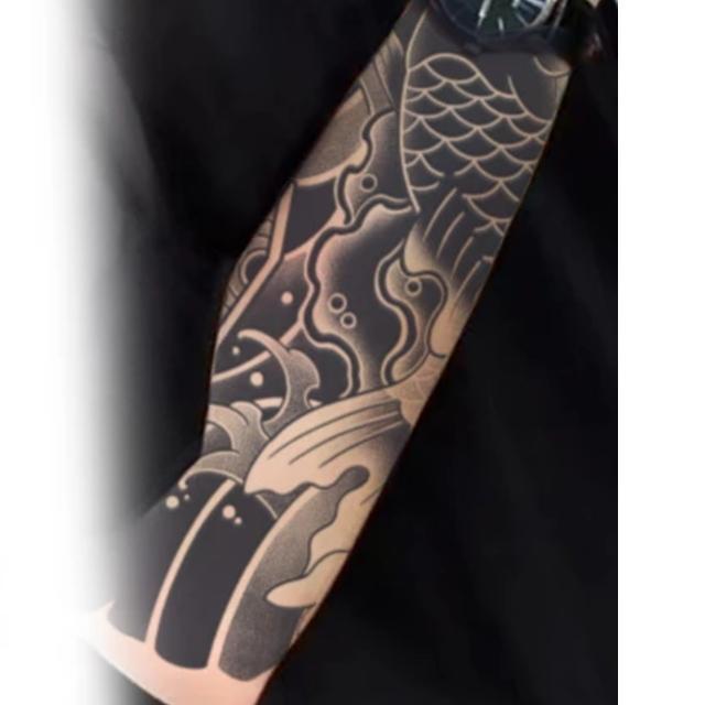 HY08 TATOOシール タトゥーシール リアル和柄ブラック 和彫り入れ墨シール 腕や足用入れ墨シール イベントや動画撮影に < 男性ファッション HY08 TATOOシール タトゥーシール リアル和柄ブラック 和彫り入れ墨シール 腕や足用入れ墨シール イベントや動画撮影に < 男性ファッションの