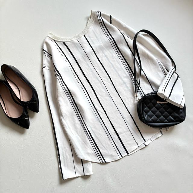 ◆美品◆ギャルリーヴィー◆ドローイングラインプリントプルオーバーシャツ◆F < ブランド ◆美品◆ギャルリーヴィー◆ドローイングラインプリントプルオーバーシャツ◆F < ブランドの