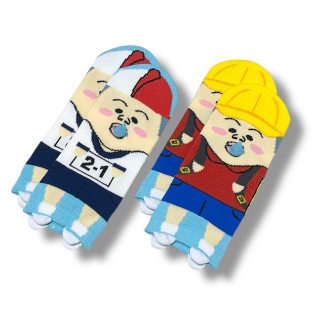 【新品/23〜25cm】あしもとさん家☆靴下2足セット/鼻水小学生男子 < 女性ファッション 【新品/23〜25cm】あしもとさん家☆靴下2足セット/鼻水小学生男子 < 女性ファッションの