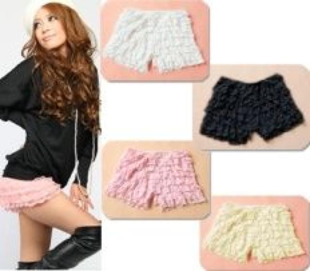 《New》姫マストアイテム★レース*フリル*ペチパン/ショートパンツ<ブラックM> < 女性ファッション  《New》姫マストアイテム★レース*フリル*ペチパン/ショートパンツ<ブラックM> < 女性ファッションの