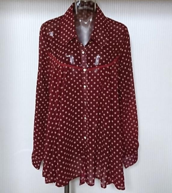 夢展望★リボンタイ付き ドット柄 ロング ブラウス < ブランド  夢展望★リボンタイ付き ドット柄 ロング ブラウス < ブランドの