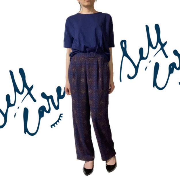 (ゴムM)niko and…ネイビーボヘミアン柄ワイドパンツ◎新品 < ブランド (ゴムM)niko and…ネイビーボヘミアン柄ワイドパンツ◎新品 < ブランドの