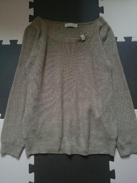 anySiS☆デザインニット★小粒パール☆ラメ★ベージュブラウン系☆ < ブランド  anySiS☆デザインニット★小粒パール☆ラメ★ベージュブラウン系☆ < ブランドの