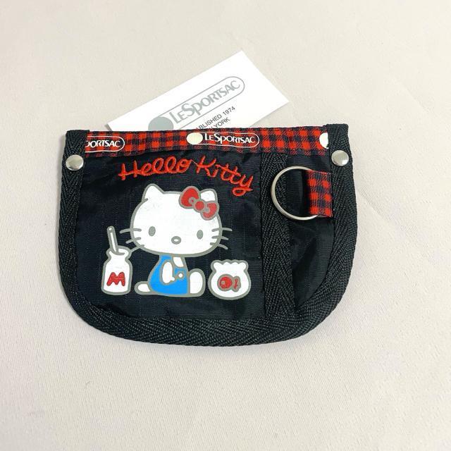 ★新品★LeSportsac レスポートサック ハローキティー 黒色 ブラック 小銭入れ コインケース キーリング付き ポーチ < 女性ファッション  ★新品★LeSportsac レスポートサック ハローキティー 黒色 ブラック 小銭入れ コインケース キーリング付き ポーチ  < 女性ファッションの