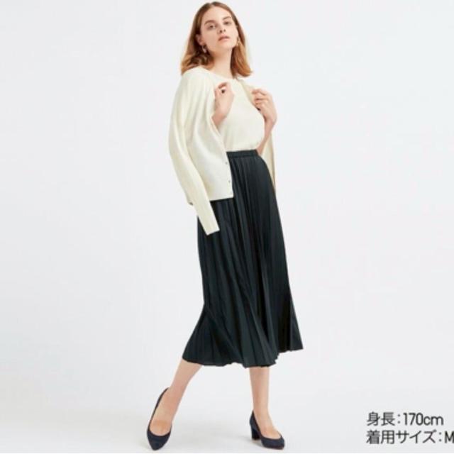 ◆UNIQLO/ユニクロ◆シフォンプリーツプリントロングスカート★ネイビー×ドットM*秋コーデ♪美品 < ブランド  ◆UNIQLO/ユニクロ◆シフォンプリーツプリントロングスカート★ネイビー×ドットM*秋コーデ♪美品  < ブランドの