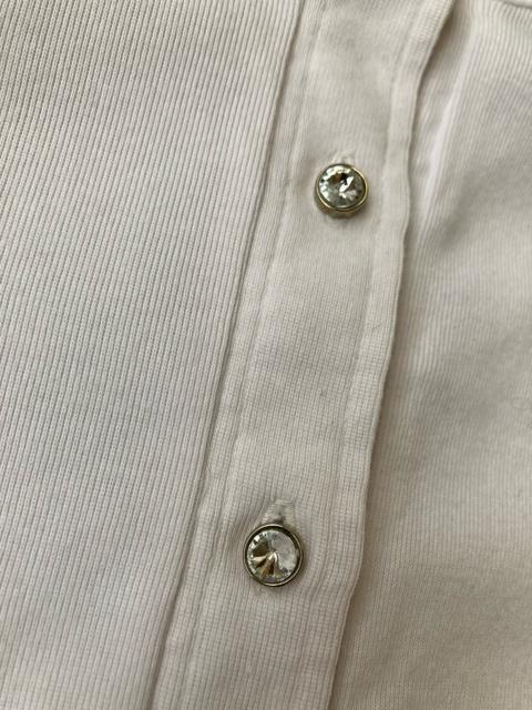 1977.未使用☆半袖白シャツ☆キラキラストーンボタン☆サイズM < 女性ファッション  1977.未使用☆半袖白シャツ☆キラキラストーンボタン☆サイズM < 女性ファッションの