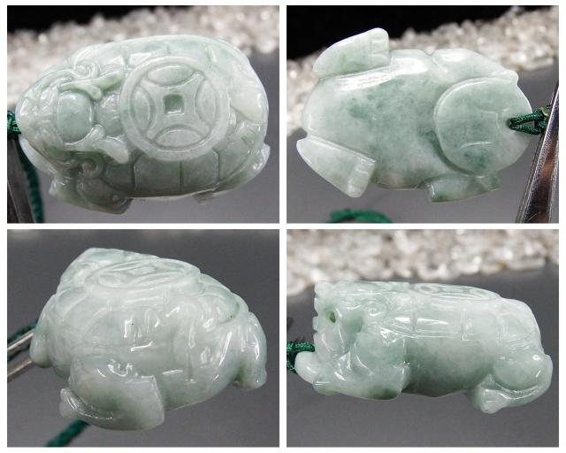 訳有天然ひすい本翡翠龍亀精工彫りペンダントネックレス本翡翠天然石 < 女性アクセサリー/時計  訳有天然ひすい本翡翠龍亀精工彫りペンダントネックレス本翡翠天然石 < 女性アクセサリー/時計の