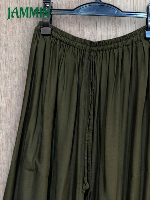 ゆったりワイドパンツ カーキ 男女兼用 アジアン エスニック ヒッピー < 女性ファッション ゆったりワイドパンツ カーキ 男女兼用 アジアン エスニック ヒッピー < 女性ファッションの