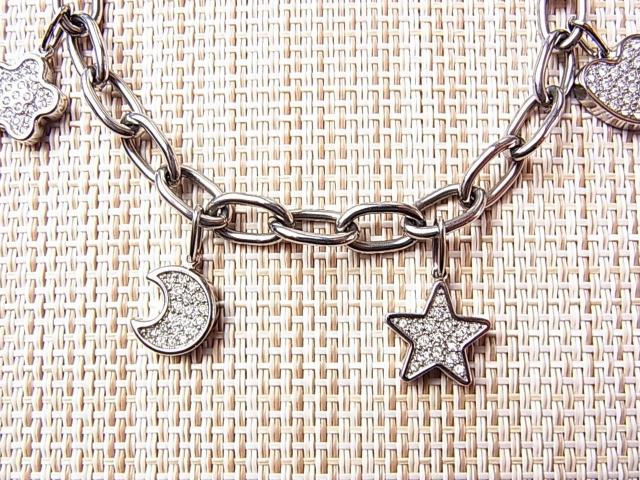 正規フォリフォリ スチール × ラインストーン チャーム ブレスレット 星・月・ハート < ブランド 正規フォリフォリ スチール × ラインストーン チャーム ブレスレット 星・月・ハート < ブランドの