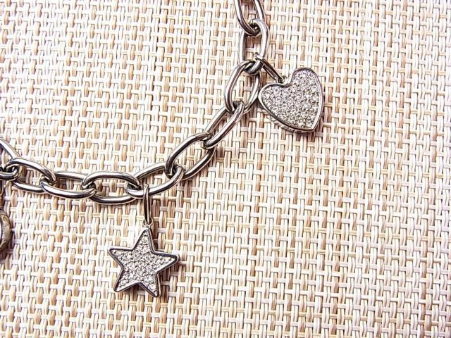 正規フォリフォリ スチール × ラインストーン チャーム ブレスレット 星・月・ハート < ブランド 正規フォリフォリ スチール × ラインストーン チャーム ブレスレット 星・月・ハート < ブランドの