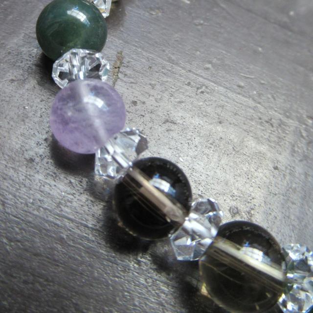 ラベンダーアメジストxモスアゲートxレモンクォーツ < 男性アクセサリー/時計 ラベンダーアメジストxモスアゲートxレモンクォーツ < 男性アクセサリー/時計の