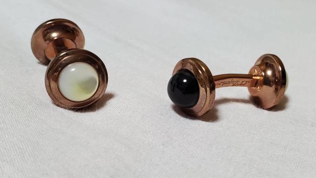 正規限定 デュポン リフレクション リバーシブルカフス シェル×黒×PG系ブロンズ ボタン < 男性アクセサリー/時計  正規限定 デュポン リフレクション リバーシブルカフス シェル×黒×PG系ブロンズ ボタン  < 男性アクセサリー/時計の