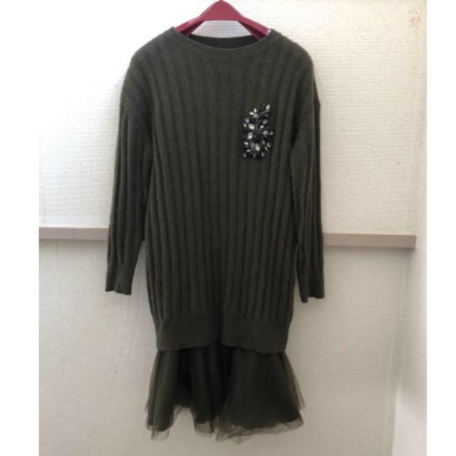 グレースコンチネンタル ビジュー 付きニットワンピース < ブランド  グレースコンチネンタル ビジュー 付きニットワンピース  < ブランドの