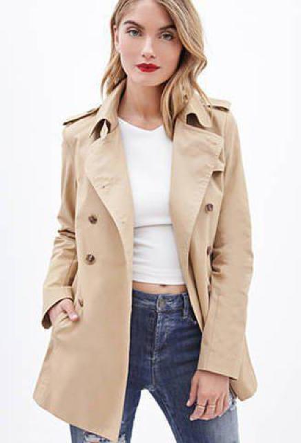 ���g�p�IFOREVER21�� �R�b�g���c�C���g�����`�R�[�g �x�[�W�� �� �u�����h�� 