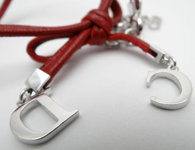 Christian Dior ディオール CDロゴ レザー リボン チョーカー ネックレス レッド<USED>【送料無料】 < ブランド  Christian Dior ディオール CDロゴ レザー リボン チョーカー ネックレス レッド<USED>【送料無料】 < ブランドの