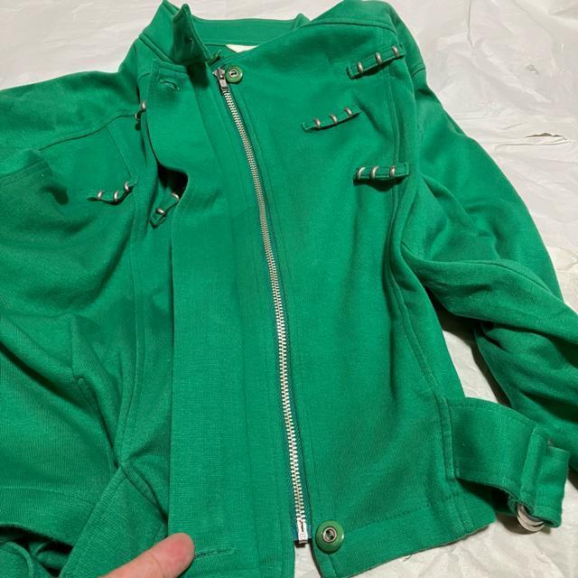 【ヴィンテージ】【Class Of】 綿 シングルライダースジャケット / 緑 < 女性ファッション  【ヴィンテージ】【Class Of】 綿 シングルライダースジャケット / 緑 < 女性ファッションの