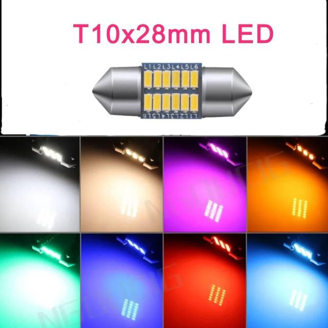 拡散 LED 12発 SMD T10x28mm T8x28mm 1個 フェストン球■白ピンクパープルアンバー緑青赤水色 < 自動車/バイク 拡散 LED 12発 SMD T10x28mm T8x28mm 1個 フェストン球■白ピンクパープルアンバー緑青赤水色 < 自動車/バイク