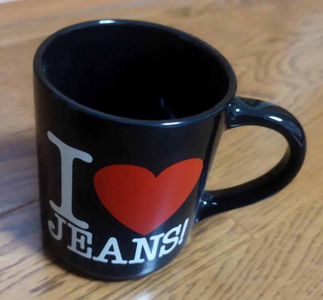 I LOVE JEANS ジーンズメイト ノベルティ 黒 マグカップ < インテリア/ライフ  I LOVE JEANS ジーンズメイト ノベルティ 黒 マグカップ < インテリア/ライフの