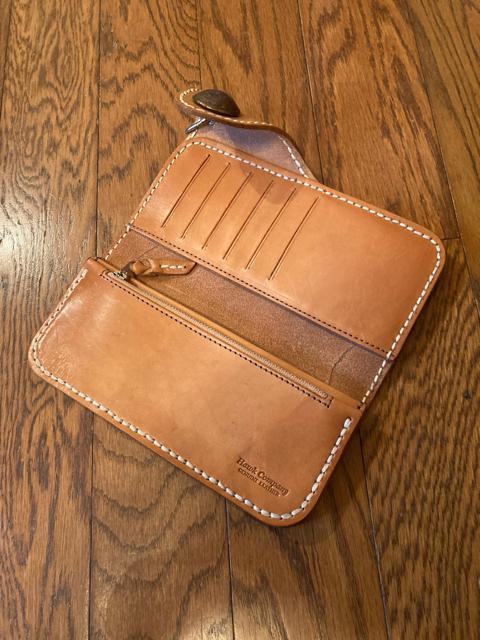 hawk company ホークカンパニー レザー 本革 ヌメ革 ウォレット 財布 和柄 訳あり < 男性ファッション  hawk company ホークカンパニー レザー 本革 ヌメ革 ウォレット 財布 和柄 訳あり < 男性ファッションの