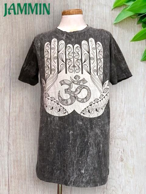 オームハンドTシャツ 魔除け アジアン エスニック 個性派 サイケ ヒッピー < 男性ファッション  オームハンドTシャツ 魔除け アジアン エスニック 個性派 サイケ ヒッピー  < 男性ファッションの