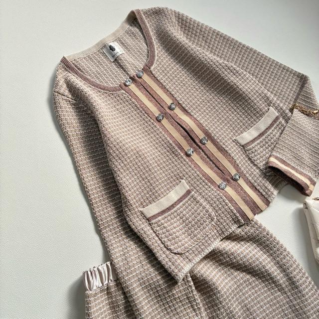 ◆未使用級◆ブージュルード◆ツイードニットセットアップ◆カーディガン、スカート◆ < ブランド ◆未使用級◆ブージュルード◆ツイードニットセットアップ◆カーディガン、スカート◆ < ブランドの