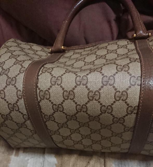 GUCCI グッチミニボストンバック*シェリーライン GG柄 ブラウン レザー < ブランド GUCCI グッチミニボストンバック*シェリーライン GG柄 ブラウン レザー < ブランドの