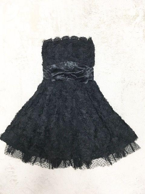 黒フラワーリボンレースチュールフレアドレスワンピ結婚式姫バラ < ブランド 黒フラワーリボンレースチュールフレアドレスワンピ結婚式姫バラ < ブランドの