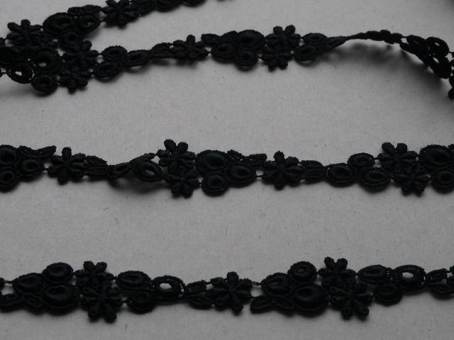 花モチーフ ケミカルレース 黒 17mm幅 1m < ペット/手芸/園芸  花モチーフ ケミカルレース 黒 17mm幅 1m < ペット/手芸/園芸の
