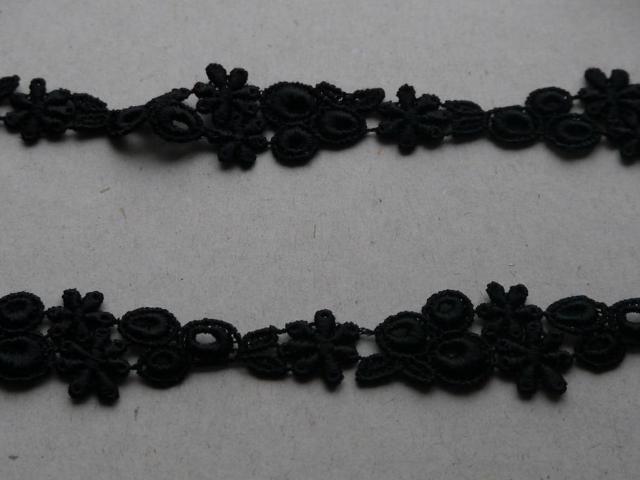 花モチーフ ケミカルレース 黒 17mm幅 1m < ペット/手芸/園芸  花モチーフ ケミカルレース 黒 17mm幅 1m < ペット/手芸/園芸の