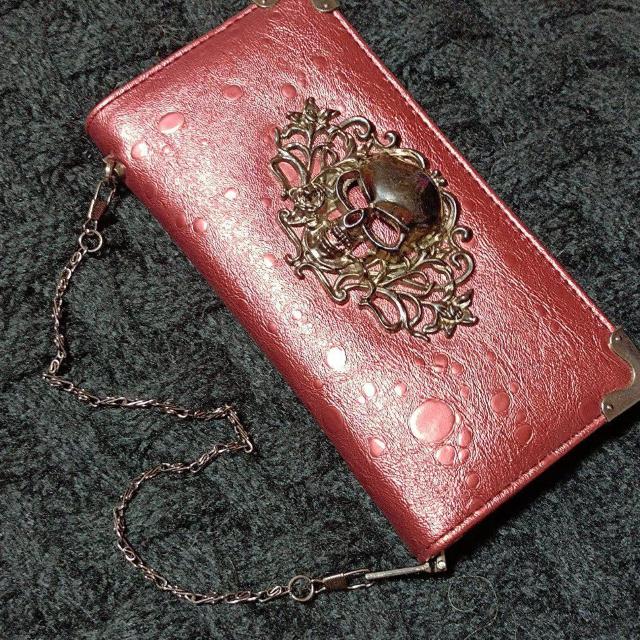 新品★チェーン付半立体スカルデコ長財布/ブルゴーニュ < 女性ファッション  新品★チェーン付半立体スカルデコ長財布/ブルゴーニュ  < 女性ファッションの