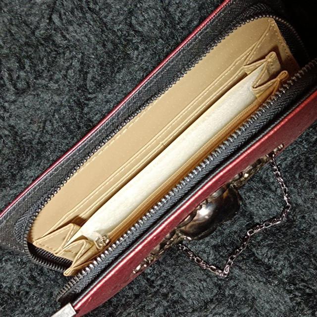 新品★チェーン付半立体スカルデコ長財布/ブルゴーニュ < 女性ファッション  新品★チェーン付半立体スカルデコ長財布/ブルゴーニュ < 女性ファッションの