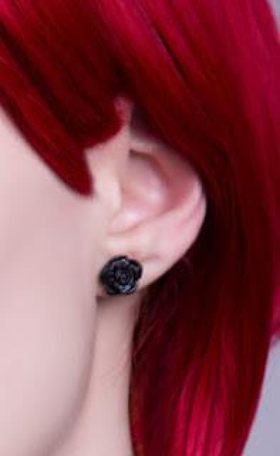 ALCHEMY GOTHIC: BLACK ROSE STUDS ピアス < 女性アクセサリー/時計  ALCHEMY GOTHIC: BLACK ROSE STUDS ピアス < 女性アクセサリー/時計の