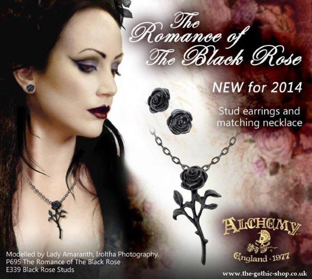 ALCHEMY GOTHIC: BLACK ROSE STUDS ピアス < 女性アクセサリー/時計  ALCHEMY GOTHIC: BLACK ROSE STUDS ピアス < 女性アクセサリー/時計の