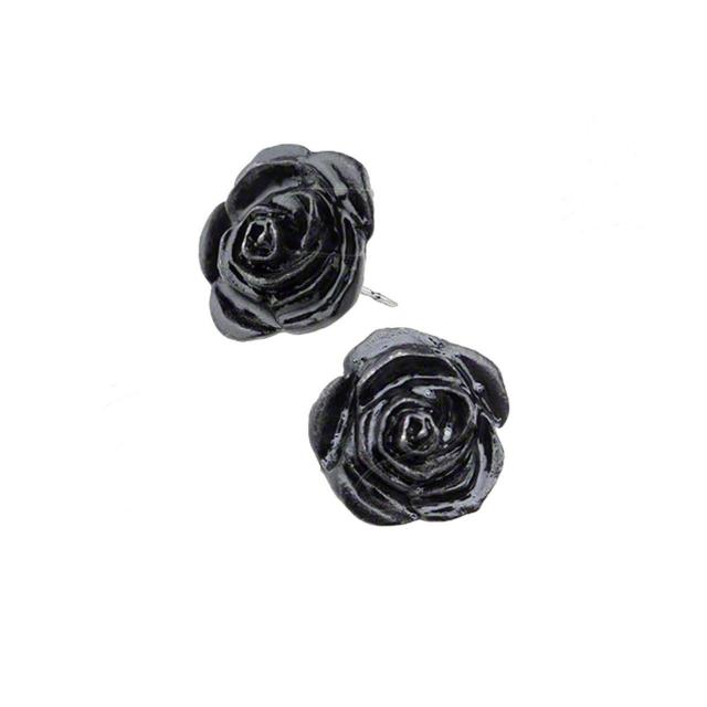 ALCHEMY GOTHIC: BLACK ROSE STUDS ピアス < 女性アクセサリー/時計  ALCHEMY GOTHIC: BLACK ROSE STUDS ピアス < 女性アクセサリー/時計の