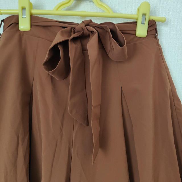 ショコラフィネローブ ブラウン ガウチョパンツ リボン付き F < 女性ファッション  ショコラフィネローブ ブラウン ガウチョパンツ リボン付き F < 女性ファッションの
