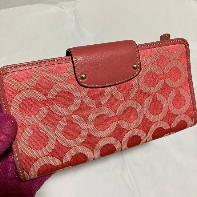 【COACH / コーチ】 オプアート / レザー 二つ折り 長財布 / ピンク < ブランド 【COACH / コーチ】 オプアート / レザー 二つ折り 長財布 / ピンク < ブランドの