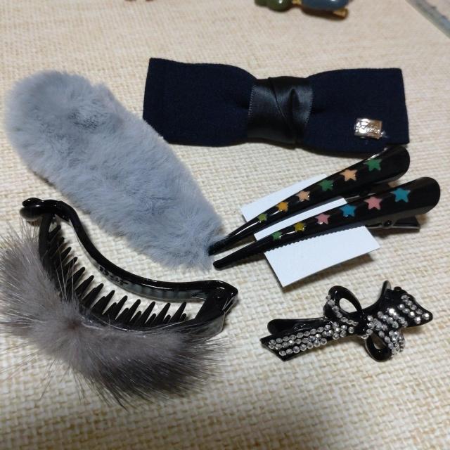 ブラック〜ネイビー系ヘアクリップ6個セット < 女性アクセサリー/時計 ブラック〜ネイビー系ヘアクリップ6個セット < 女性アクセサリー/時計の