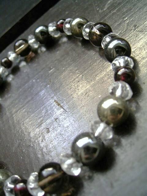 ☆即決☆茶水晶xパイライトxガーネットxヘマタイト < 男性アクセサリー/時計 ☆即決☆茶水晶xパイライトxガーネットxヘマタイト < 男性アクセサリー/時計の