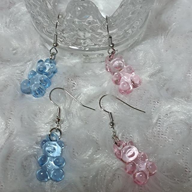 新品★可愛いベアフックピアス/水色+淡いピンク < 女性アクセサリー/時計  新品★可愛いベアフックピアス/水色+淡いピンク  < 女性アクセサリー/時計の