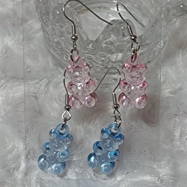 新品★可愛いベアフックピアス/水色+淡いピンク < 女性アクセサリー/時計  新品★可愛いベアフックピアス/水色+淡いピンク < 女性アクセサリー/時計の