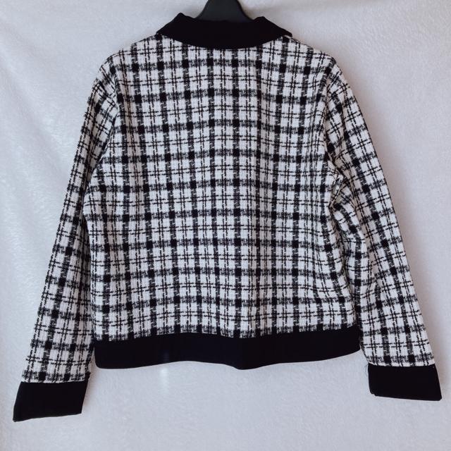 SHEIN 白黒 長袖 ツイード シャツ ジャケット 上着 S パールボタン N2m < 女性ファッション  SHEIN 白黒 長袖 ツイード シャツ ジャケット 上着 S パールボタン N2m < 女性ファッションの