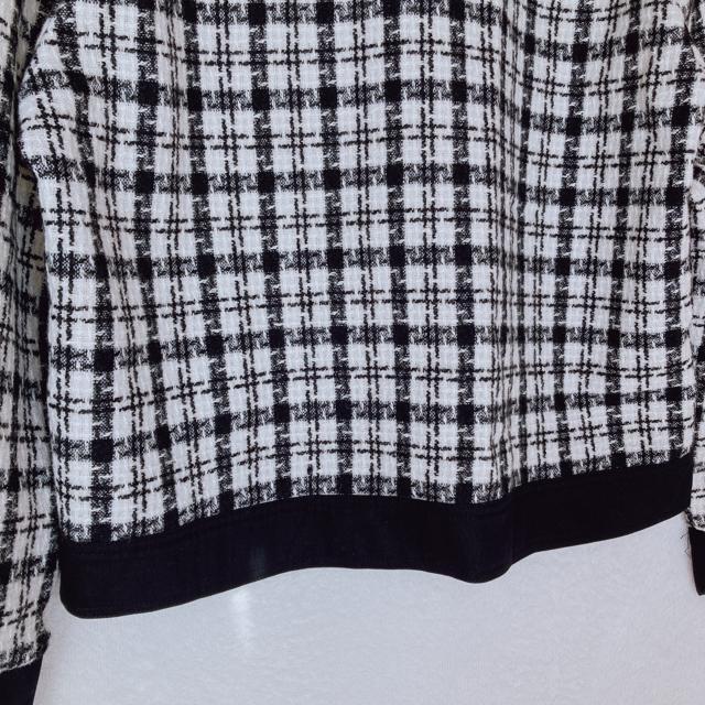 SHEIN 白黒 長袖 ツイード シャツ ジャケット 上着 S パールボタン N2m < 女性ファッション  SHEIN 白黒 長袖 ツイード シャツ ジャケット 上着 S パールボタン N2m < 女性ファッションの
