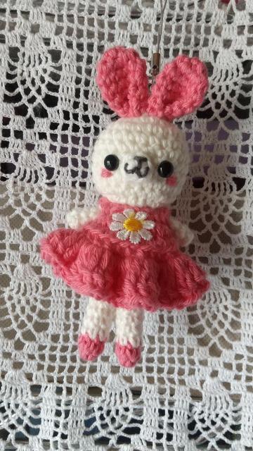 うさ編みぐるみストラップ(ローズ) < ペット/手芸/園芸  うさ編みぐるみストラップ(ローズ)  < ペット/手芸/園芸の