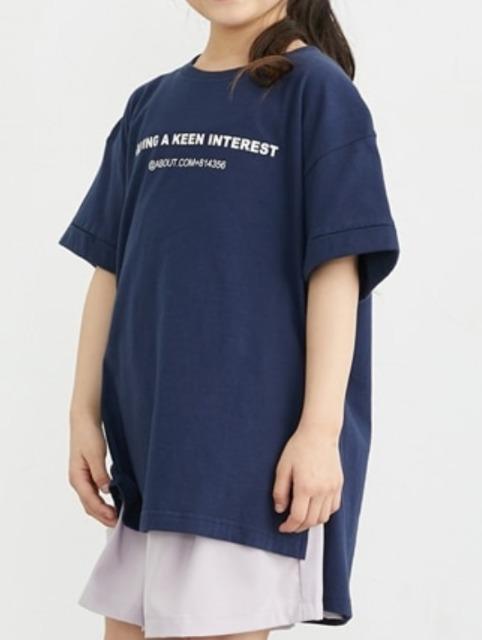 120★綿100%★ネイビーTシャツチュニック★新品★送料無料 < キッズ/ベビー 120★綿100%★ネイビーTシャツチュニック★新品★送料無料 < キッズ/ベビーの