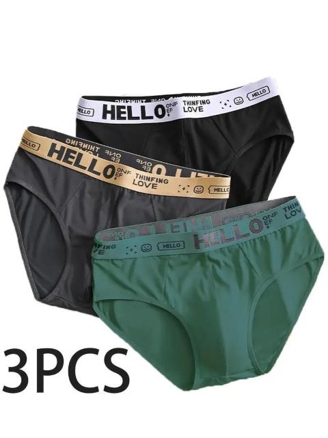 超お買い得690円★3枚組 メンズ 通気性ミドルライズブリーフ HELLOデザインの快適下着 USAサイズM(日本サイズXL相当) < 男性ファッション  超お買い得690円★3枚組 メンズ 通気性ミドルライズブリーフ HELLOデザインの快適下着 USAサイズM(日本サイズXL相当) < 男性ファッションの
