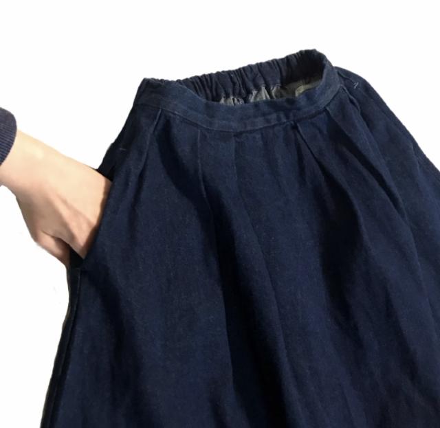 (ゴム)KOEコエ〓ボリュームデニムスカート(M)新品 < ブランド (ゴム)KOEコエ〓ボリュームデニムスカート(M)新品 < ブランドの