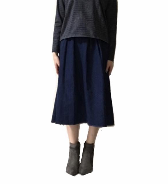 (ゴム)KOEコエ〓ボリュームデニムスカート(M)新品 < ブランド (ゴム)KOEコエ〓ボリュームデニムスカート(M)新品 < ブランドの